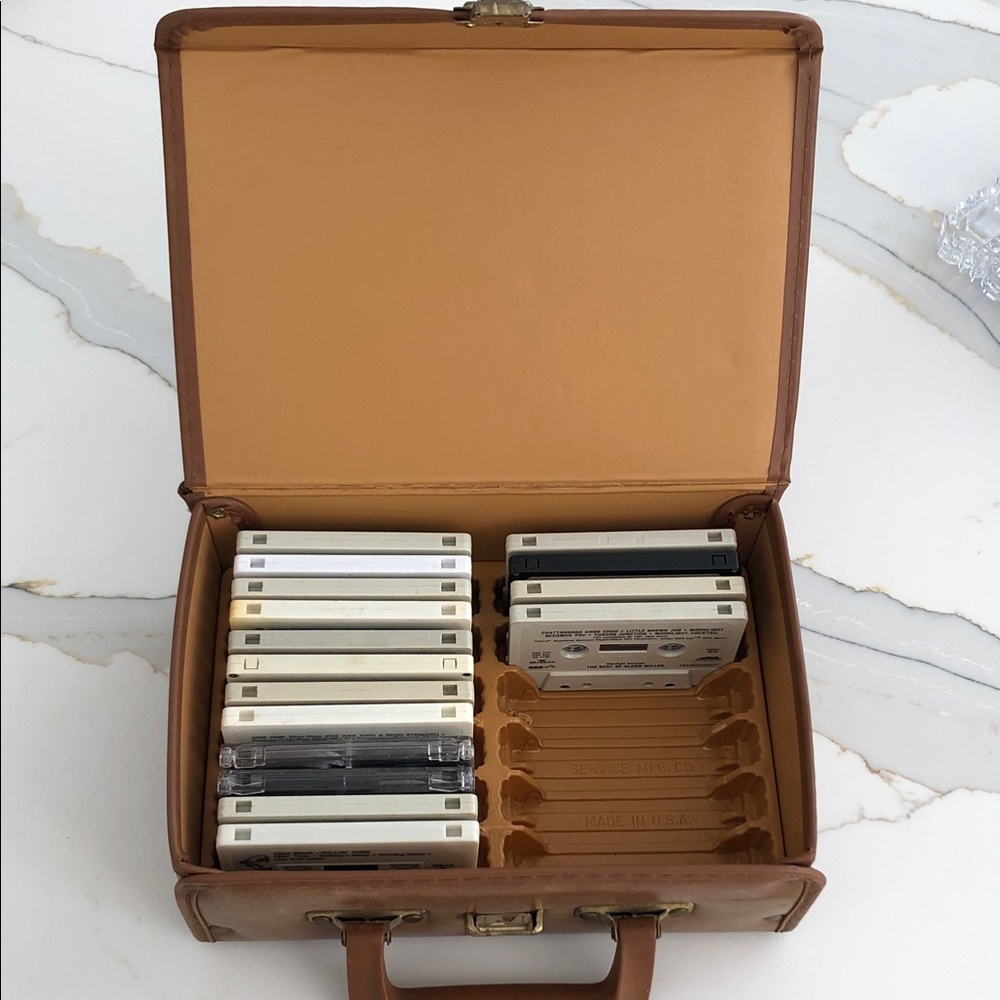 Vintage Brown Media Storage Case for Cassette Tapes and 16 Tapes